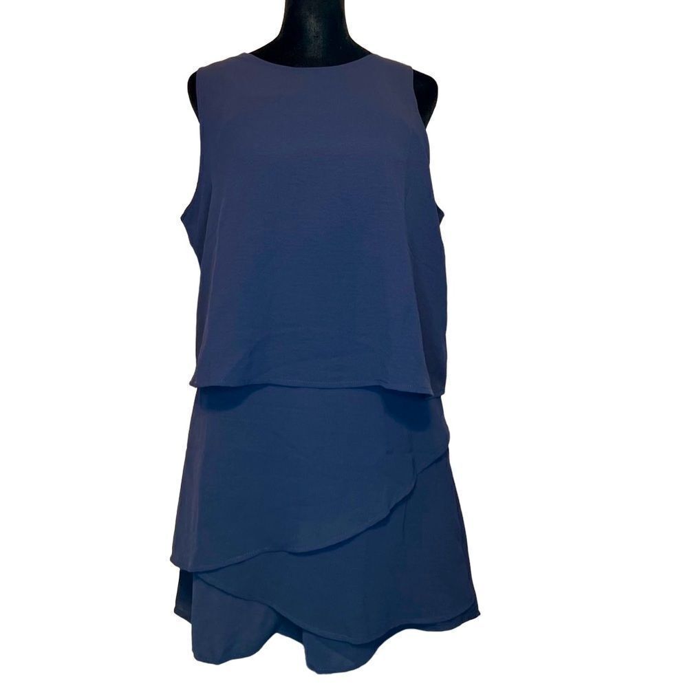Navy blue LG flutter dress romper